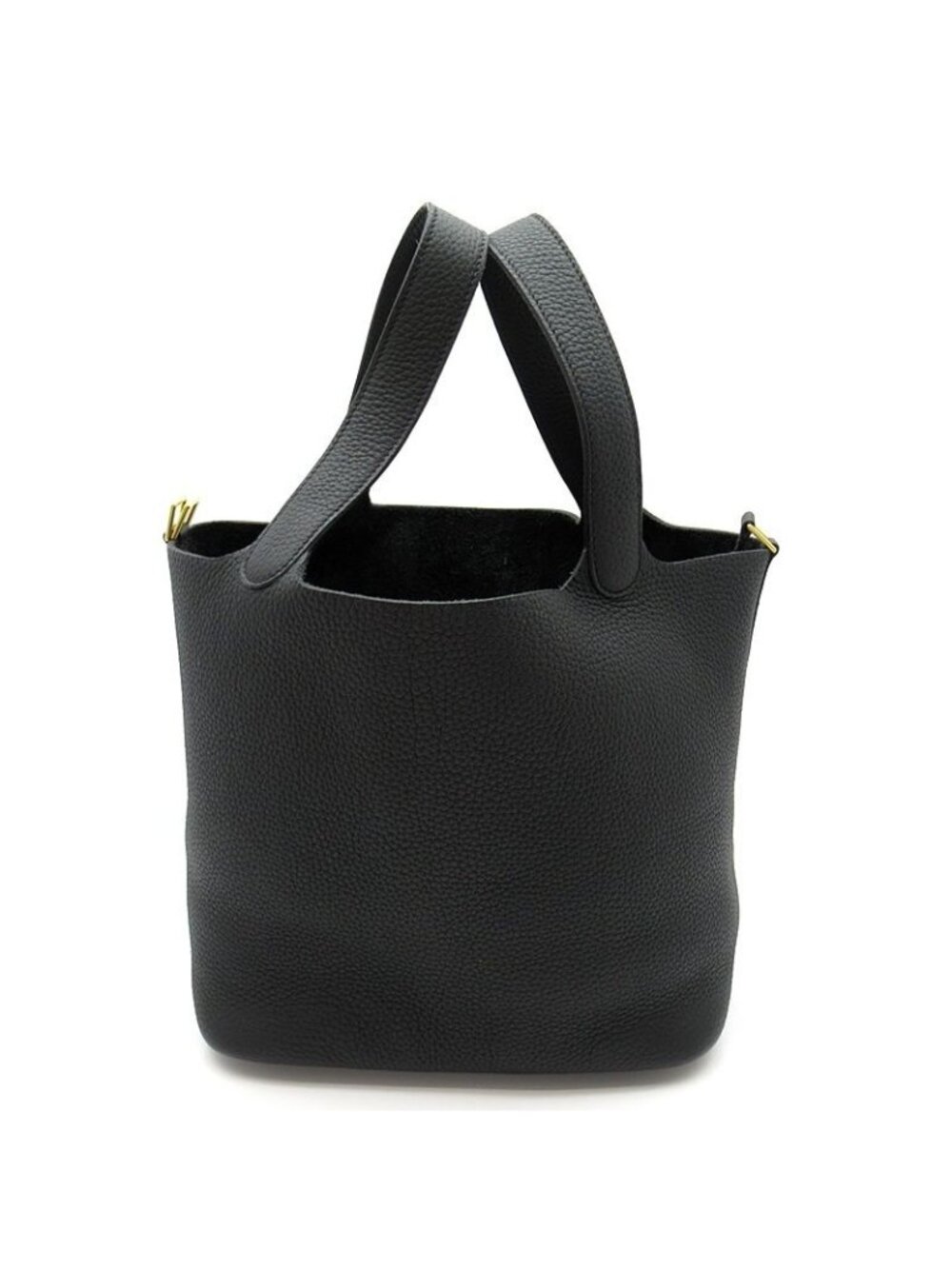 Hermes Picotin Lock MM Taurillon Clemence Handbag Noir